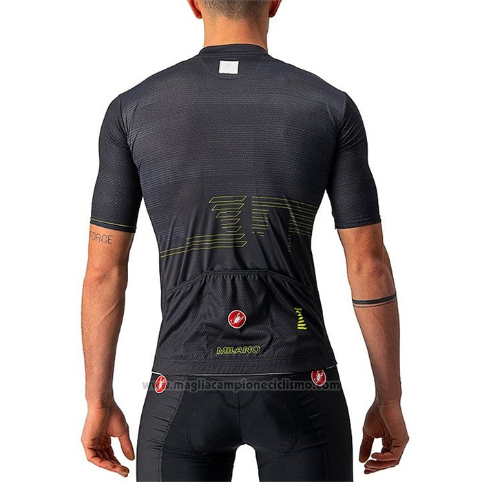 2021 Abbigliamento Ciclismo Giro d'Italia Nero Manica Corta e Salopette